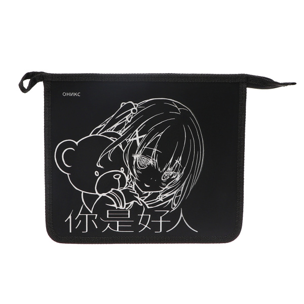 Папка д/тетр  А5  на молнии  Аниме с мишкой