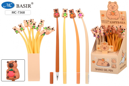 Ручка  Детская Капибара 0,5мм синяя, гибкий прорез. корп.