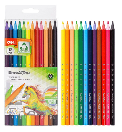 Карандаши .Пластиковые Enovation 12цв. АКЦИЯ