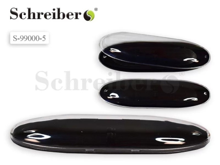 Футляр для ручек пластиковый серебряный, прозр.крышка