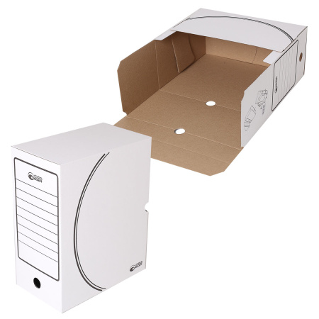 Короб архивный картон 150мм белый