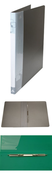 Папка с пруж.скоросш.+карман, корешок, ассорти 0,7мм ^