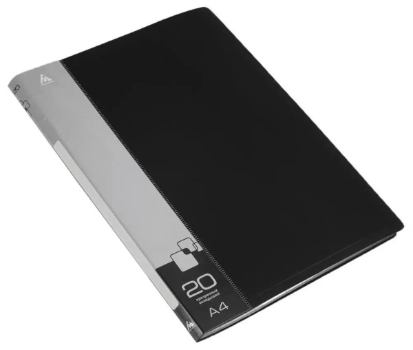 Папка 20 вклад Чёрный PV корешок 0.6мм ^