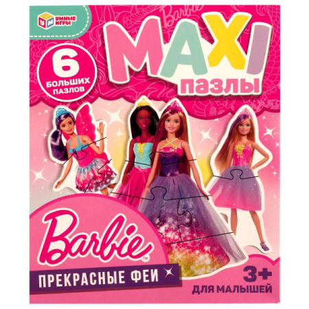 Пазлы MAXI  для малышей Прекрасные феи. Барби, 6 больших картинок
