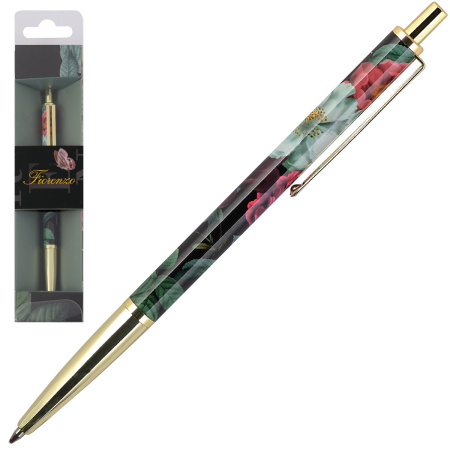 Ручка подар Fiorenzo Цветочный вернисаж, синяя, футляр